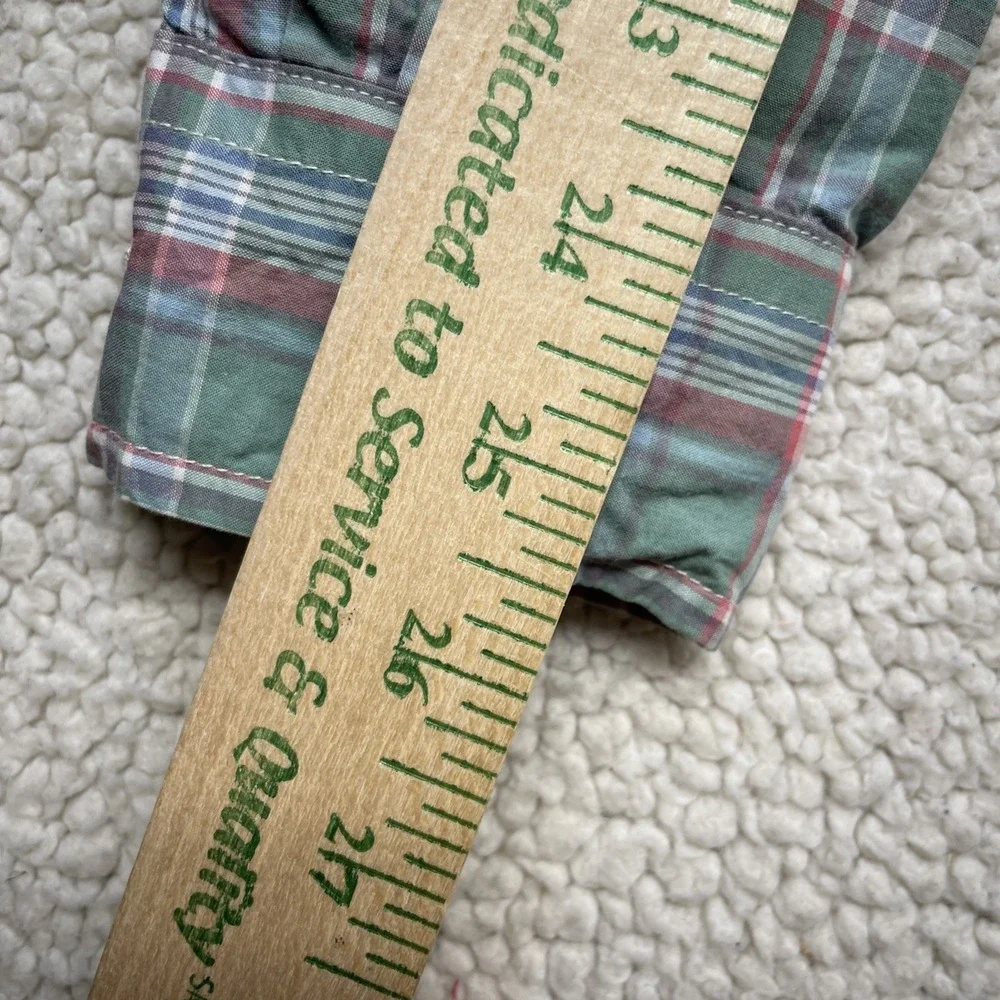 Ralph Lauren Button Down Boys L(14-16) Green Pink Plaid Long‎ Sleeve Pony Shirt